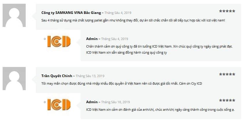 Đánh giá của khách hàng khi mua pallet tại ICD Việt Nam
