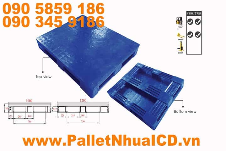 Pallet nhựa liền mặt 1200x1000x160 mm IPS1210160 Giá Rẻ